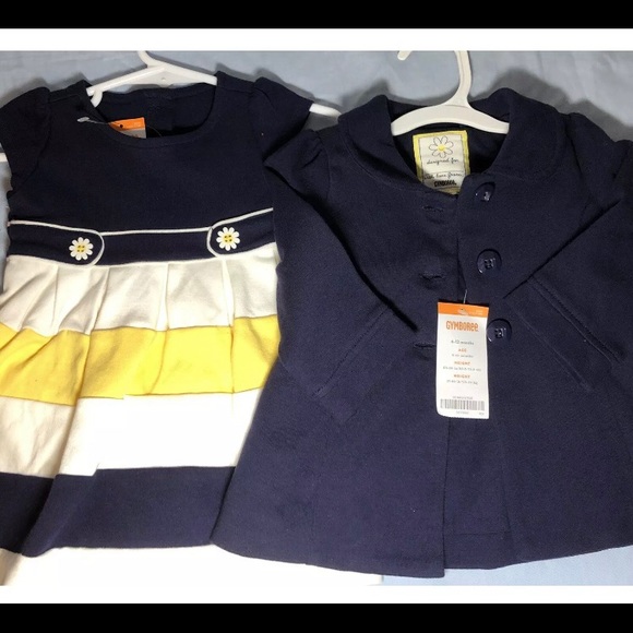 Girls 6-12m Gymboree NWT dress and pea coat - Picture 1 of 8